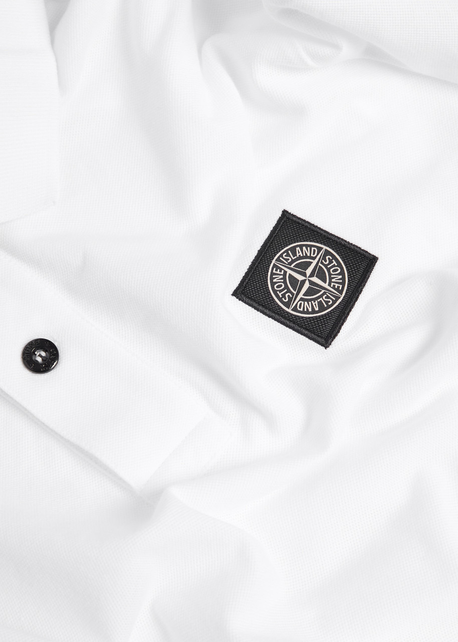Stone Island Logo Piqué Stretch-cotton Polo Shirt - 5