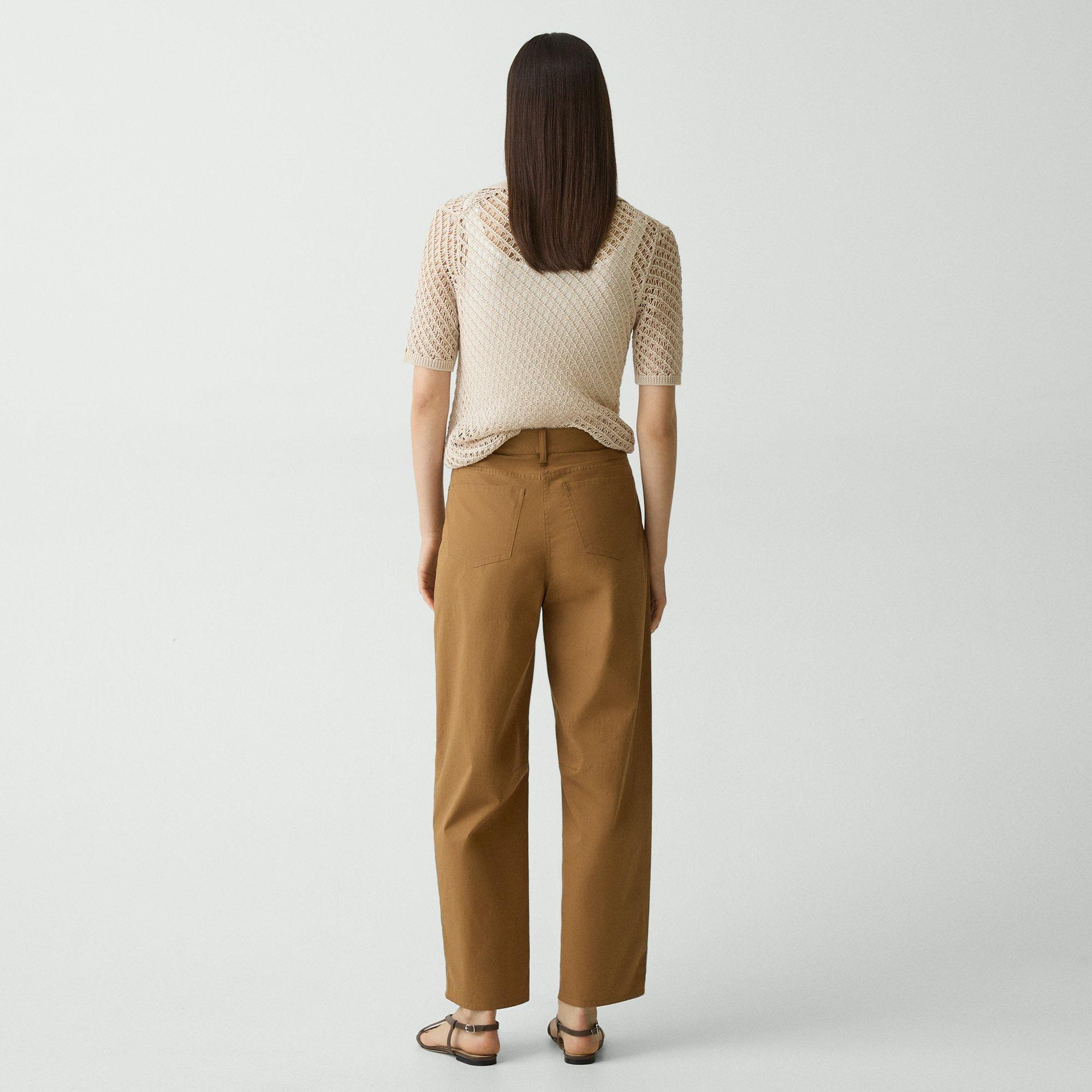 Cropped Barrel Pant in Cotton Twill - 4