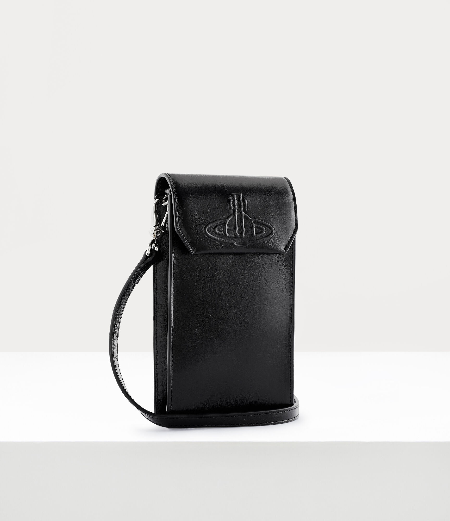 NATURAL LEATHER INJECTED ORB PHONE BAG - 2