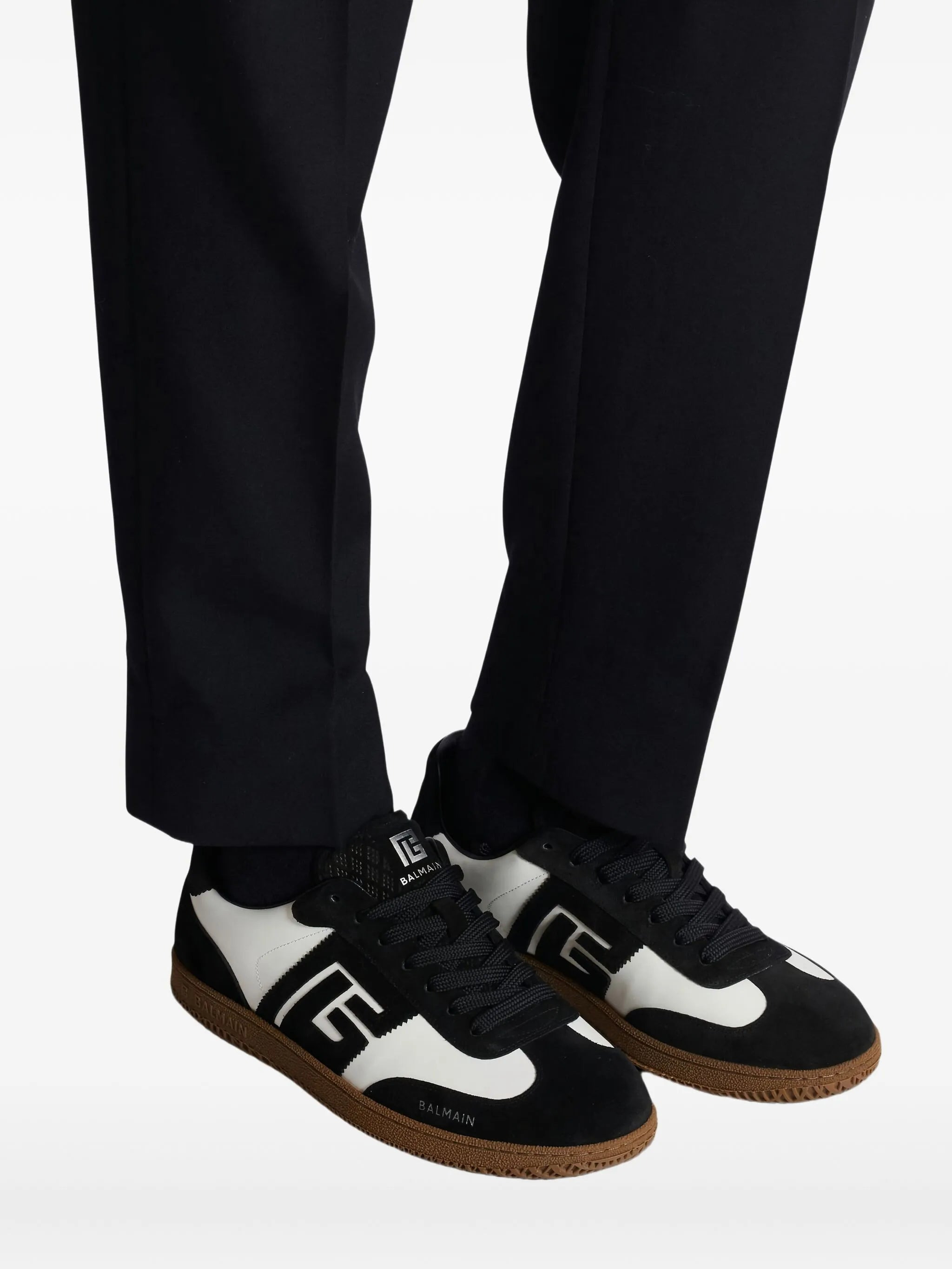 Balmain Swan Suede-leather Logo Sneakers - 4
