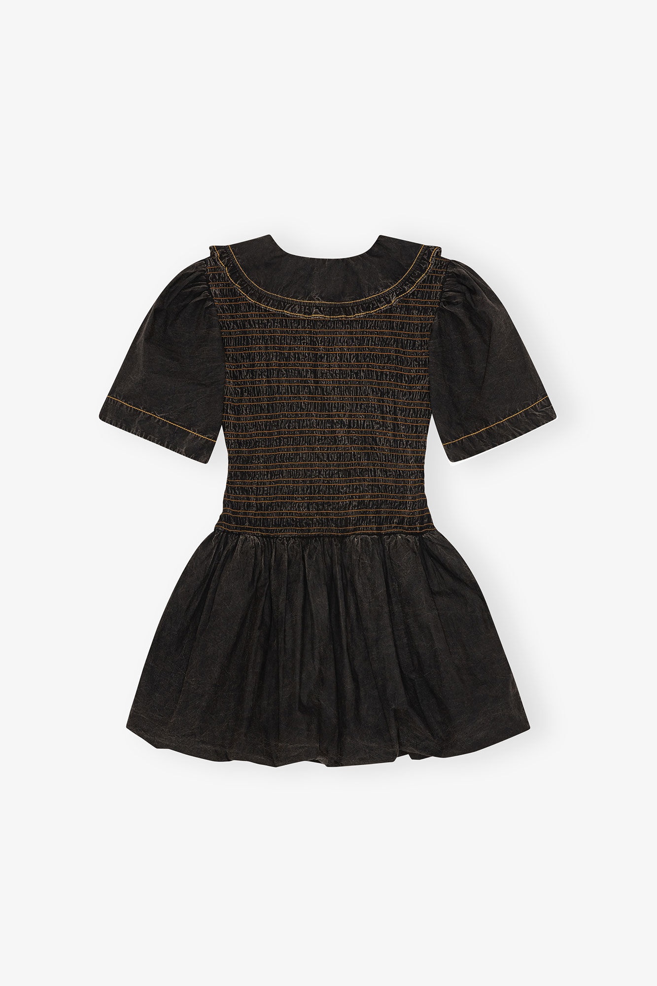 BLACK WASHED SMOCK DRESS - 6