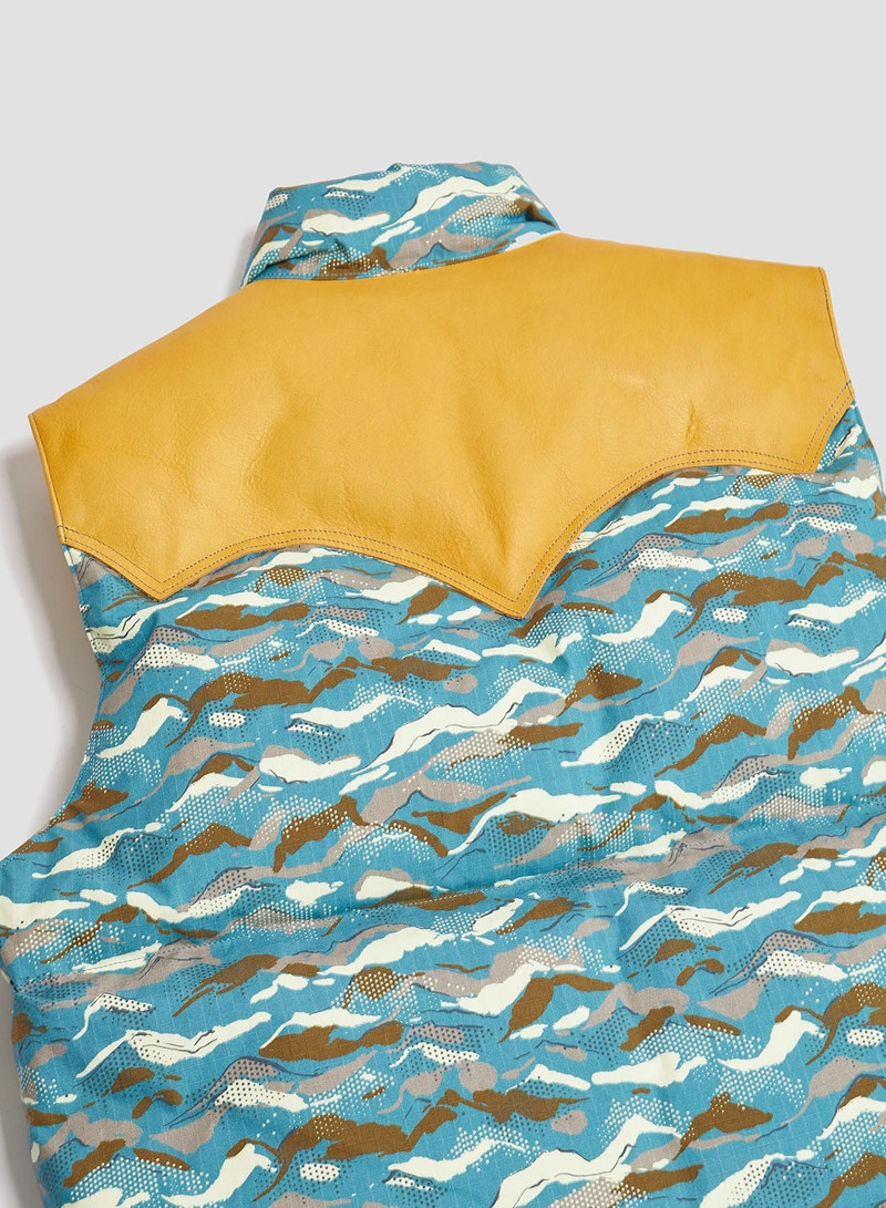 Rocky Mountain Featherbed x Nigel Cabourn Down Vest Mountain Camo in Blue 5