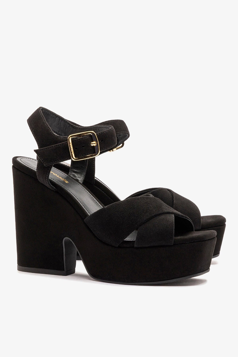 Cher Sandal In Black Leather 3