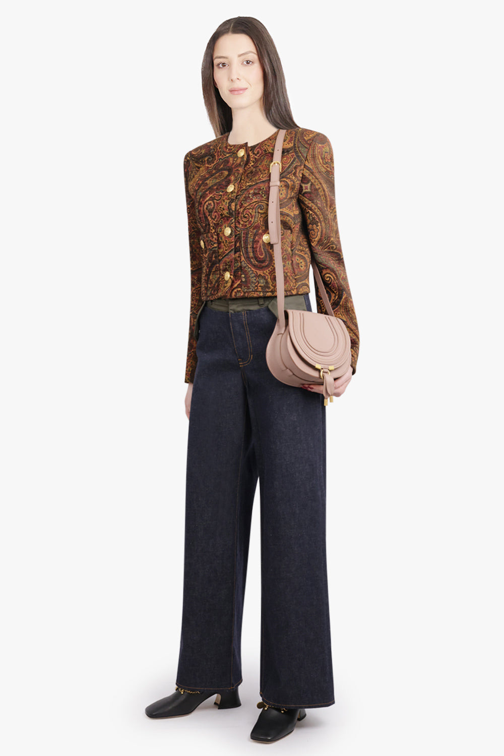 PAISLEY PRINT CROP JACKET | MULTI COLOUR RED - 2