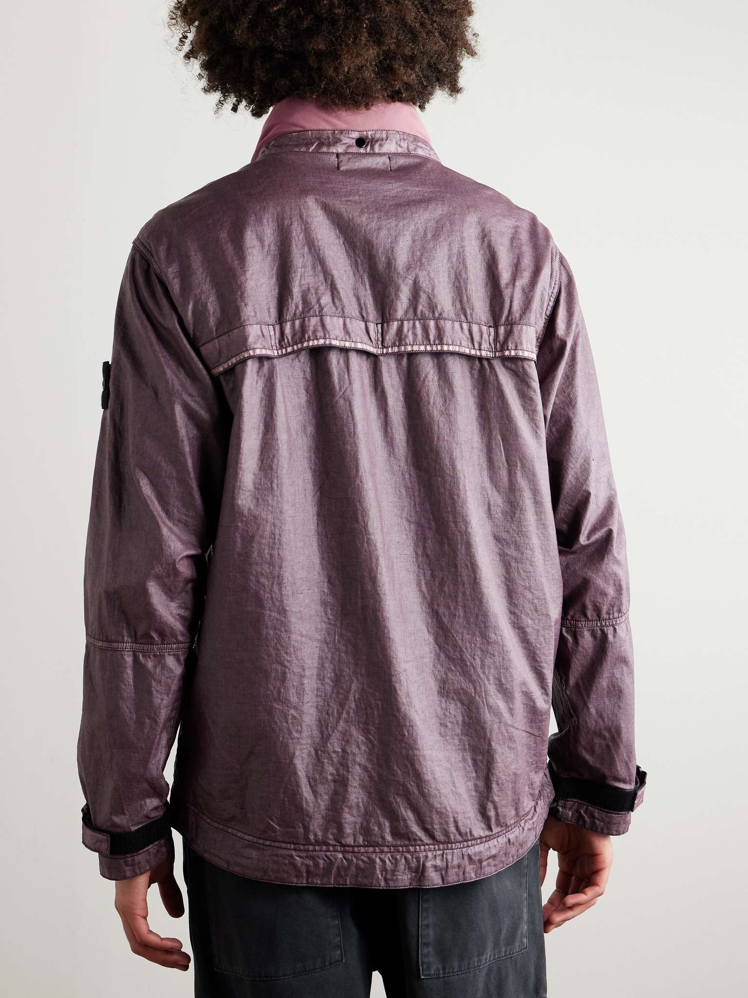 Logo-Appliquéd Garment-Dyed Lino Gommato Jacket - 3
