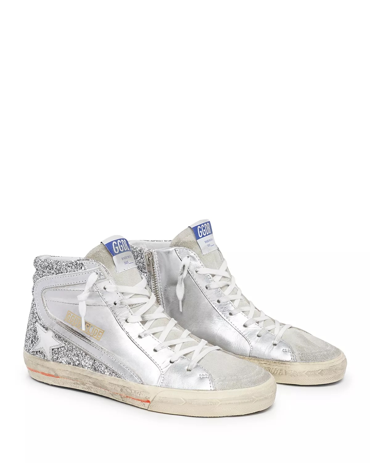 Women's Slide Glitter High Top Sneakers - 2