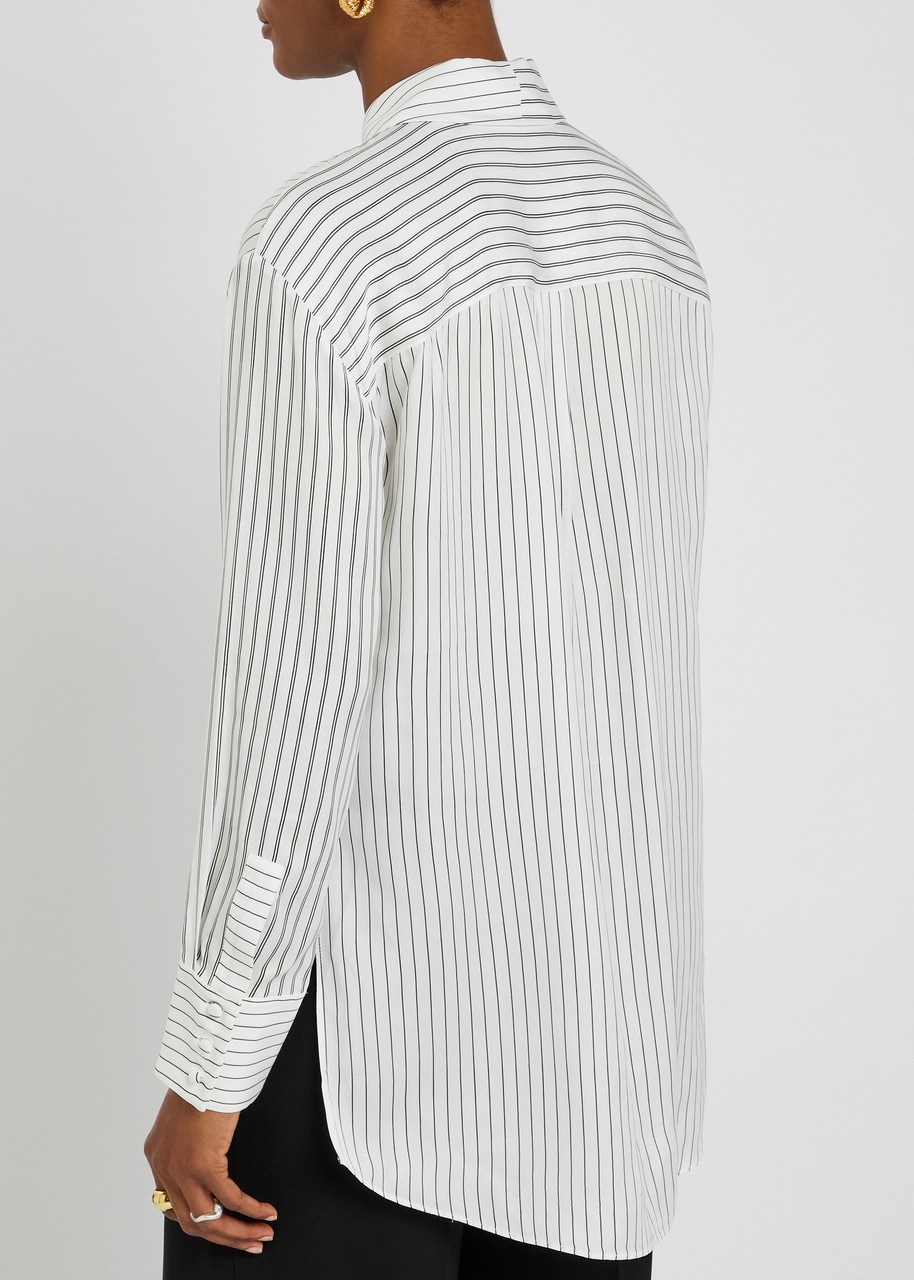 Alice + Olivia Dimitra Striped Satin Shirt - 3