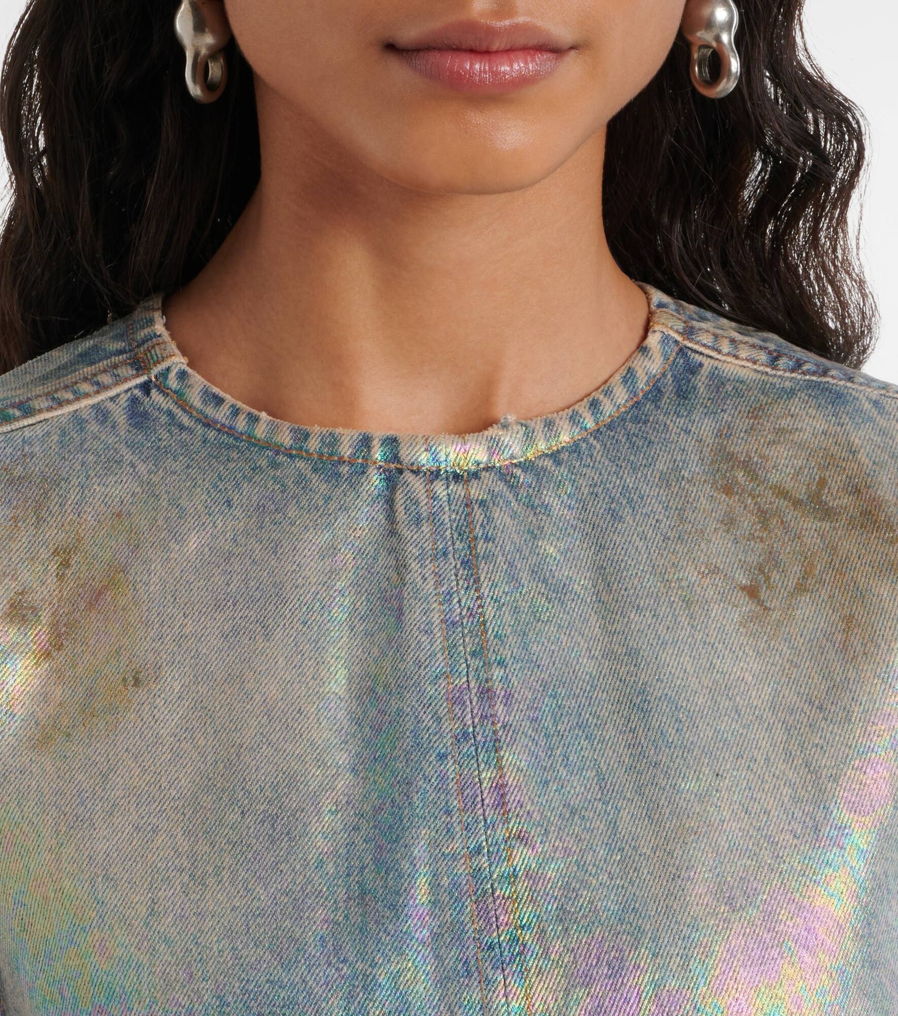 Coated denim twill minidress - 4