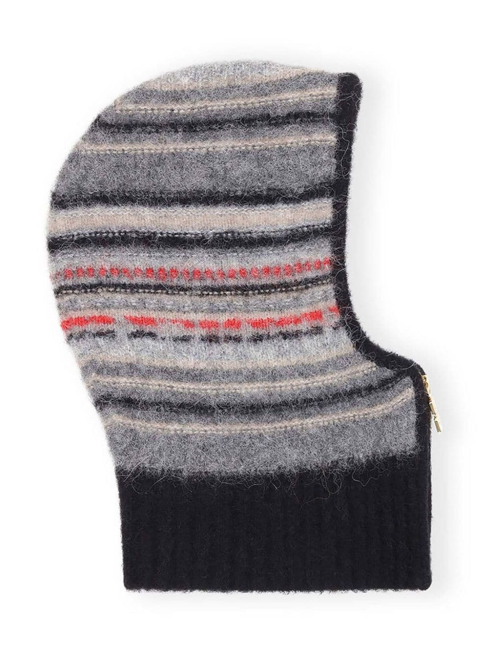 striped zip-up balaclava - 2
