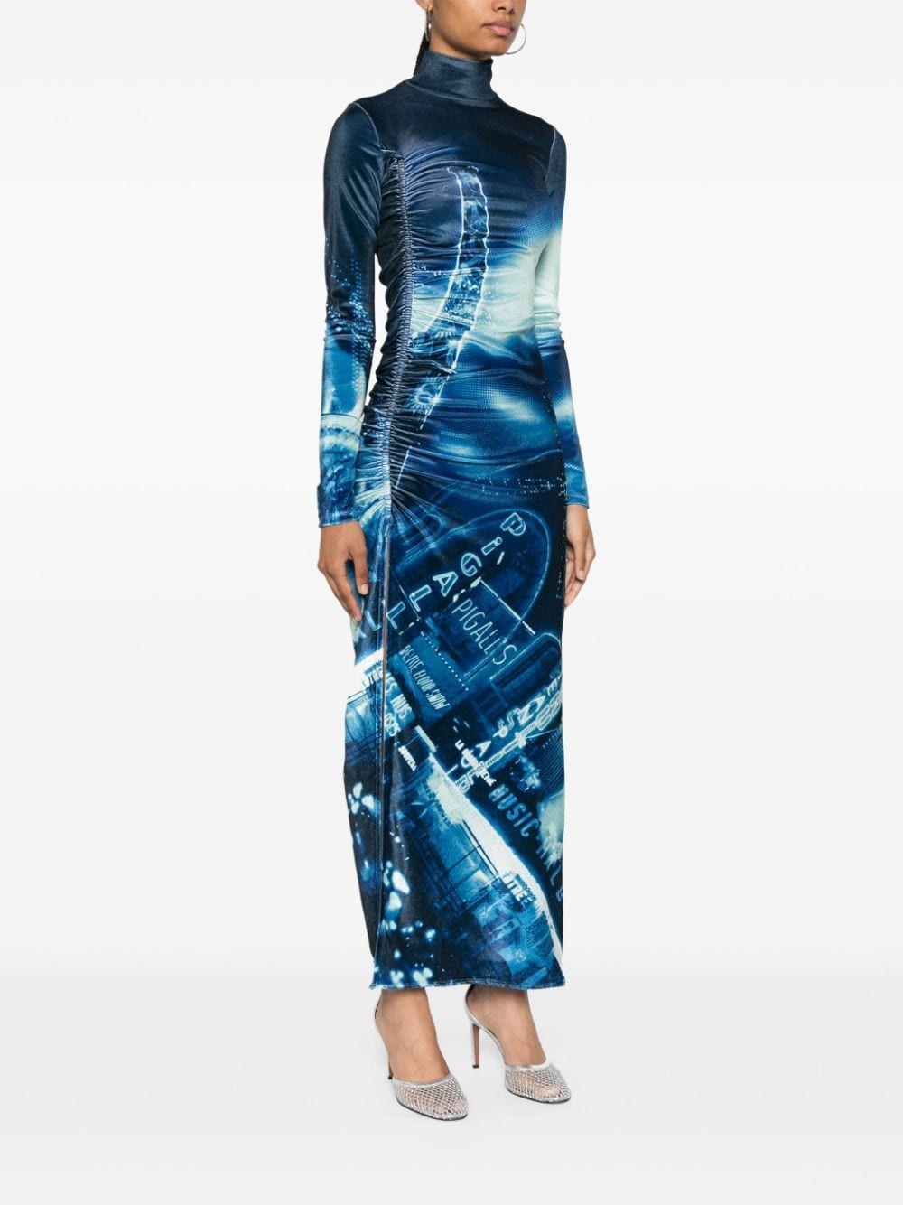 Pigalle-print velvet dress - 3