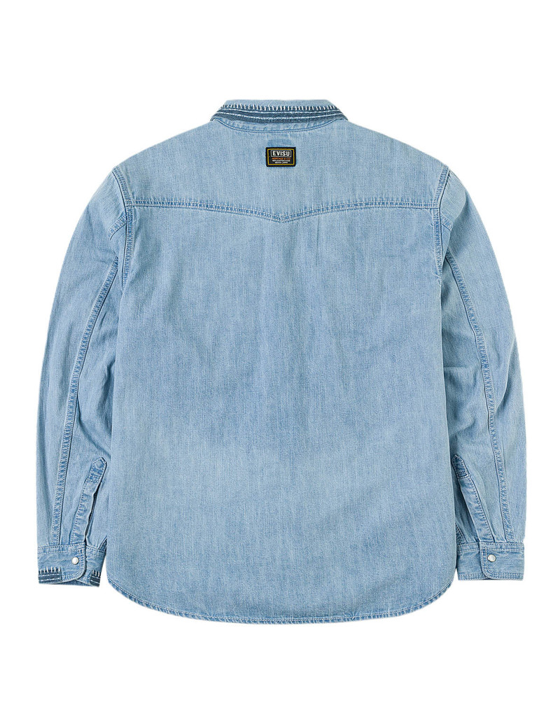 EVISU Seagull and Line Embroidery Shirt outlook