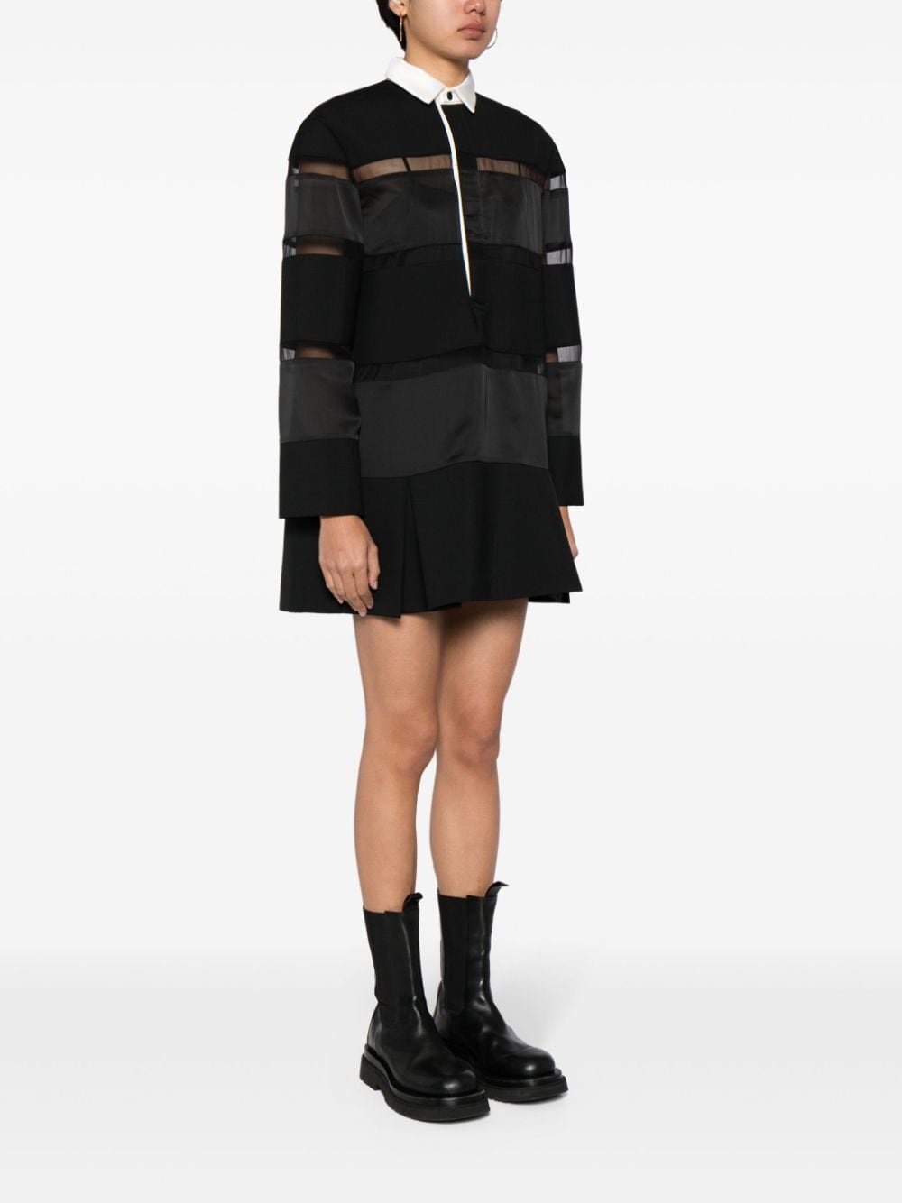 contrasting-collar panelled minidress - 3