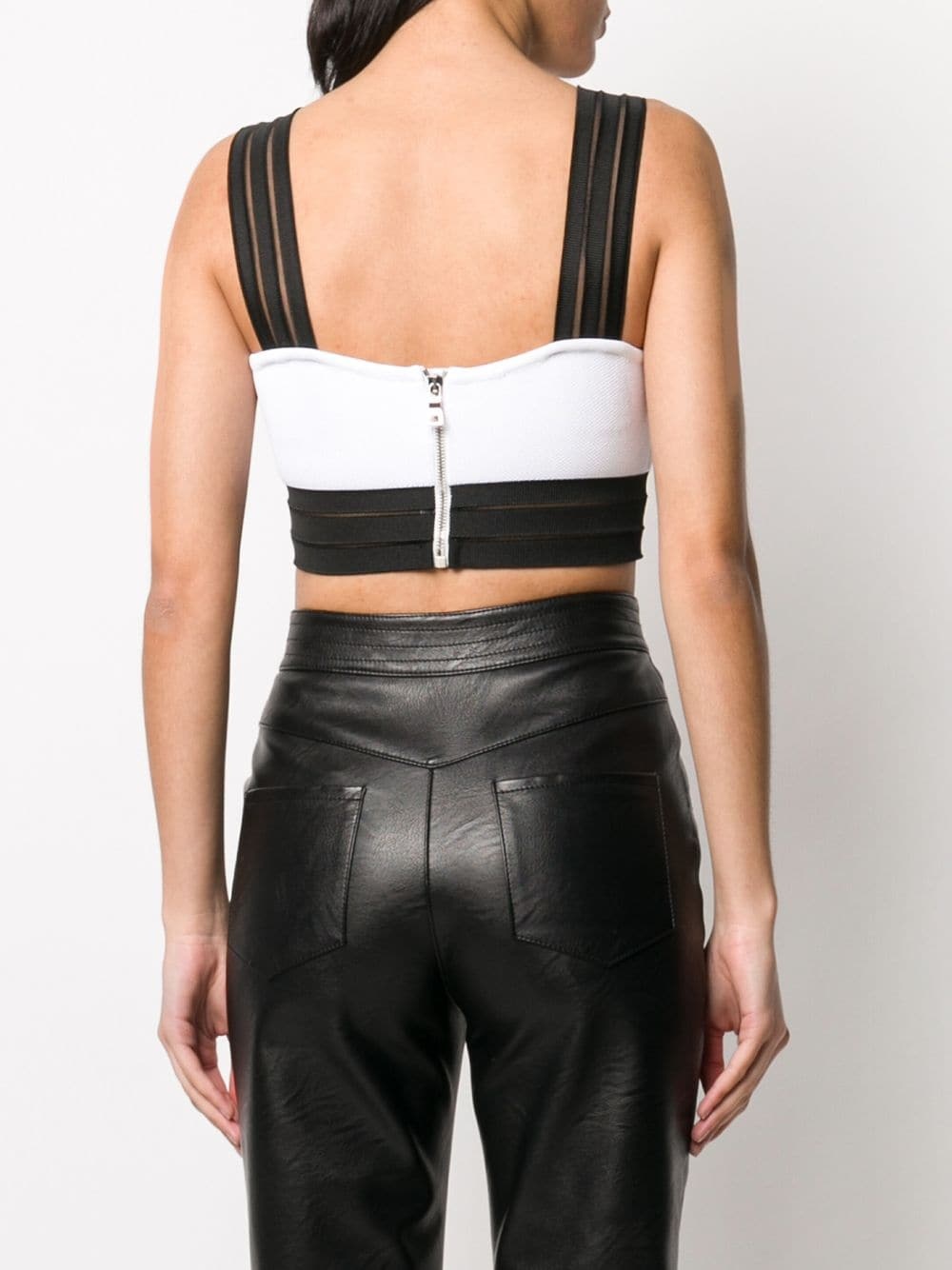 mesh detail crop top - 4