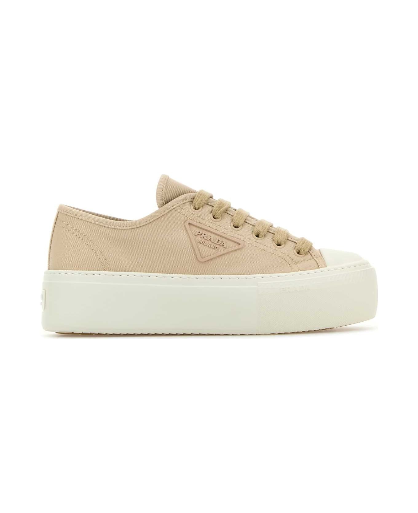 Beige Fabric Sneakers - 1