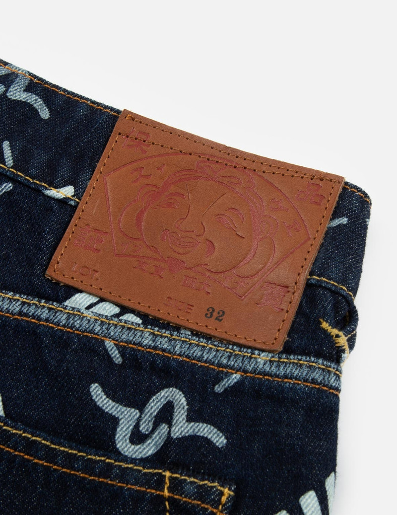 MONOGRAM PRINT DENIM SHORTS 8