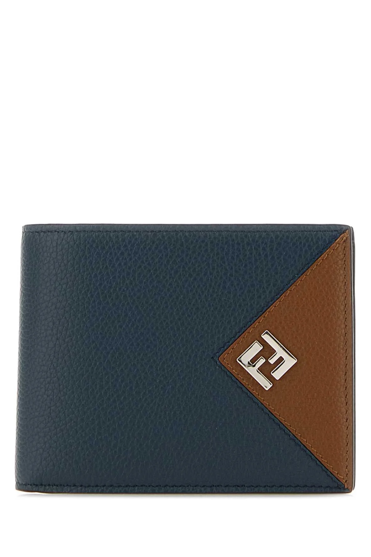 Fendi Men Navy Blue Leather Wallet - 1