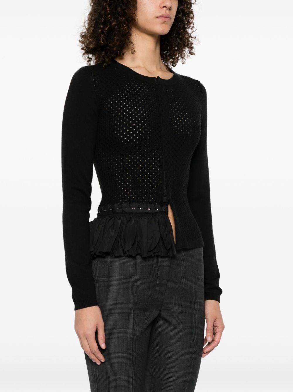 pointelle-knit cardigan - 3