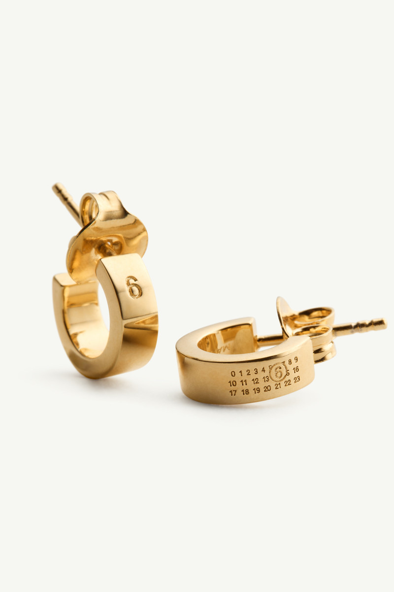 Gold numeric hoop earrings 5