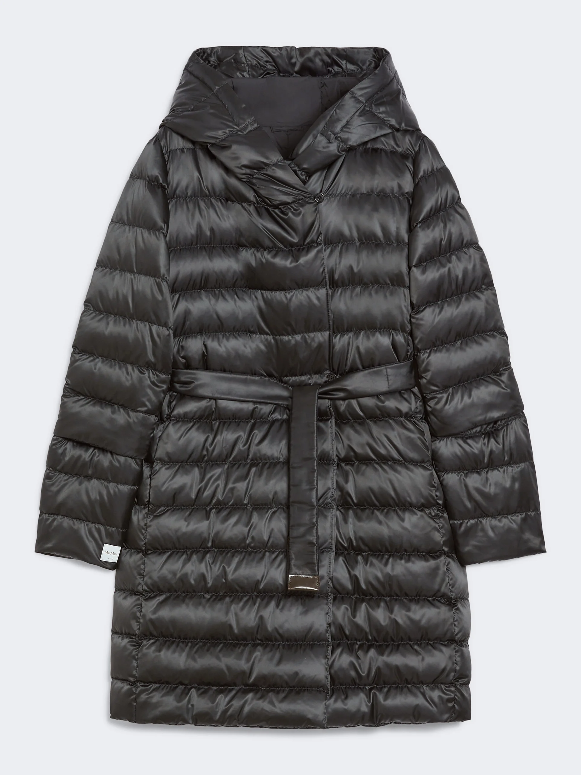 NOVEF Reversible down jacket in water-repellent satin - BLACK - 1