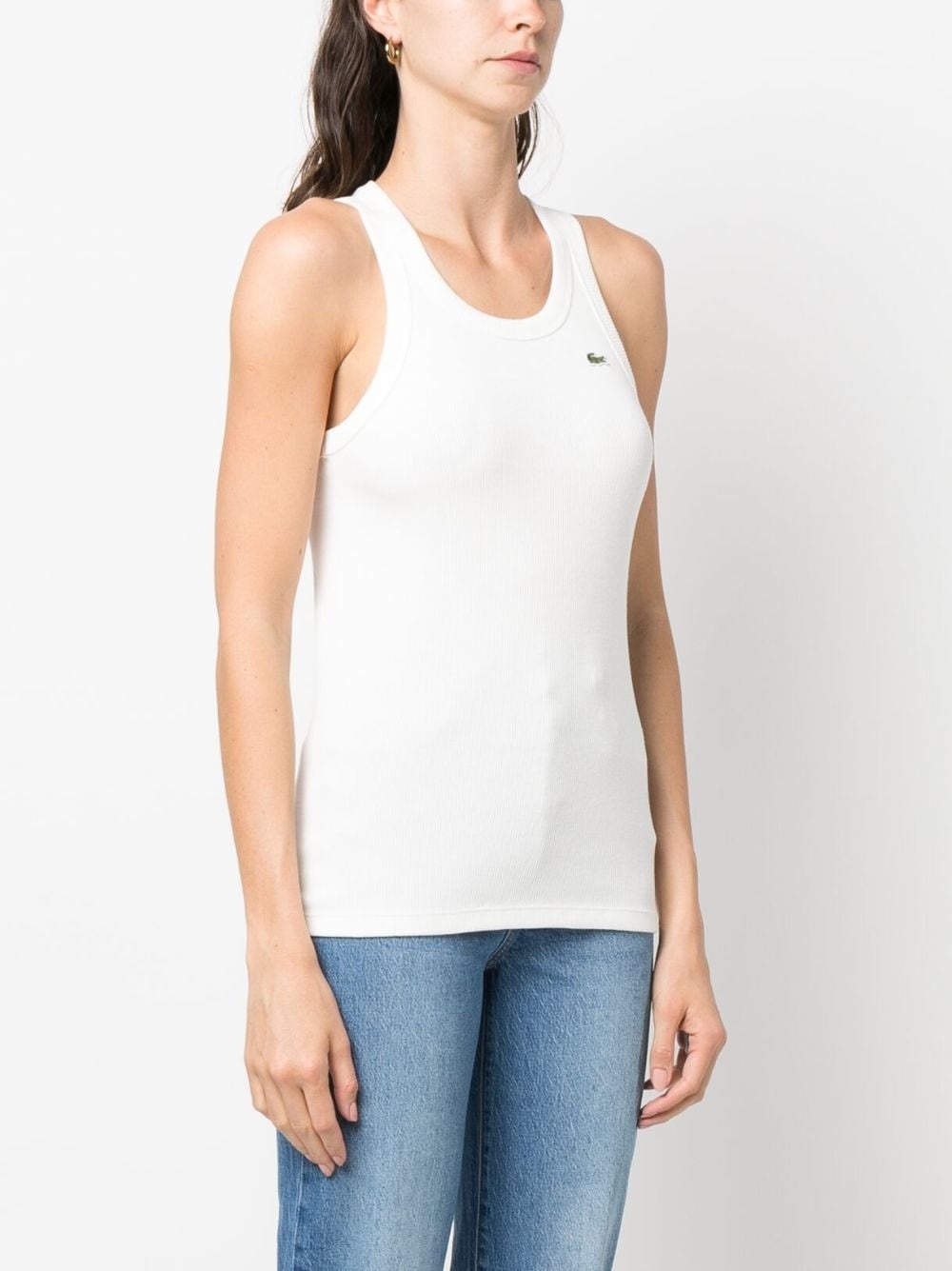 logo-appliquÃ© knitted tank top - 3