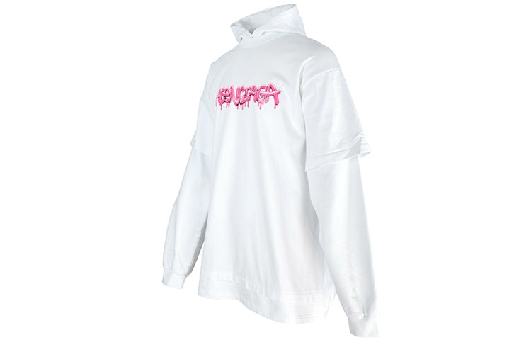 Balenciaga Slime Double Long Sleeve Hooded T-Shirt 'White Bubblegum' 681029TLVF10901 - 4