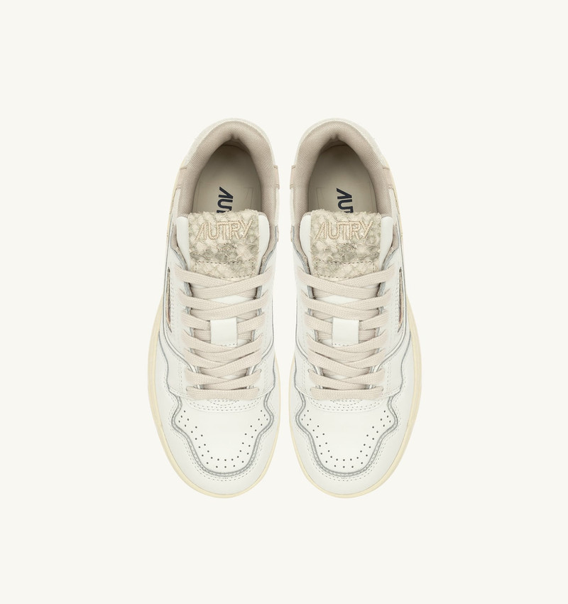 CLC LOW SNEAKERS IN WHITE LEATHER WITH SNAKE DIAMOND PRINT 5
