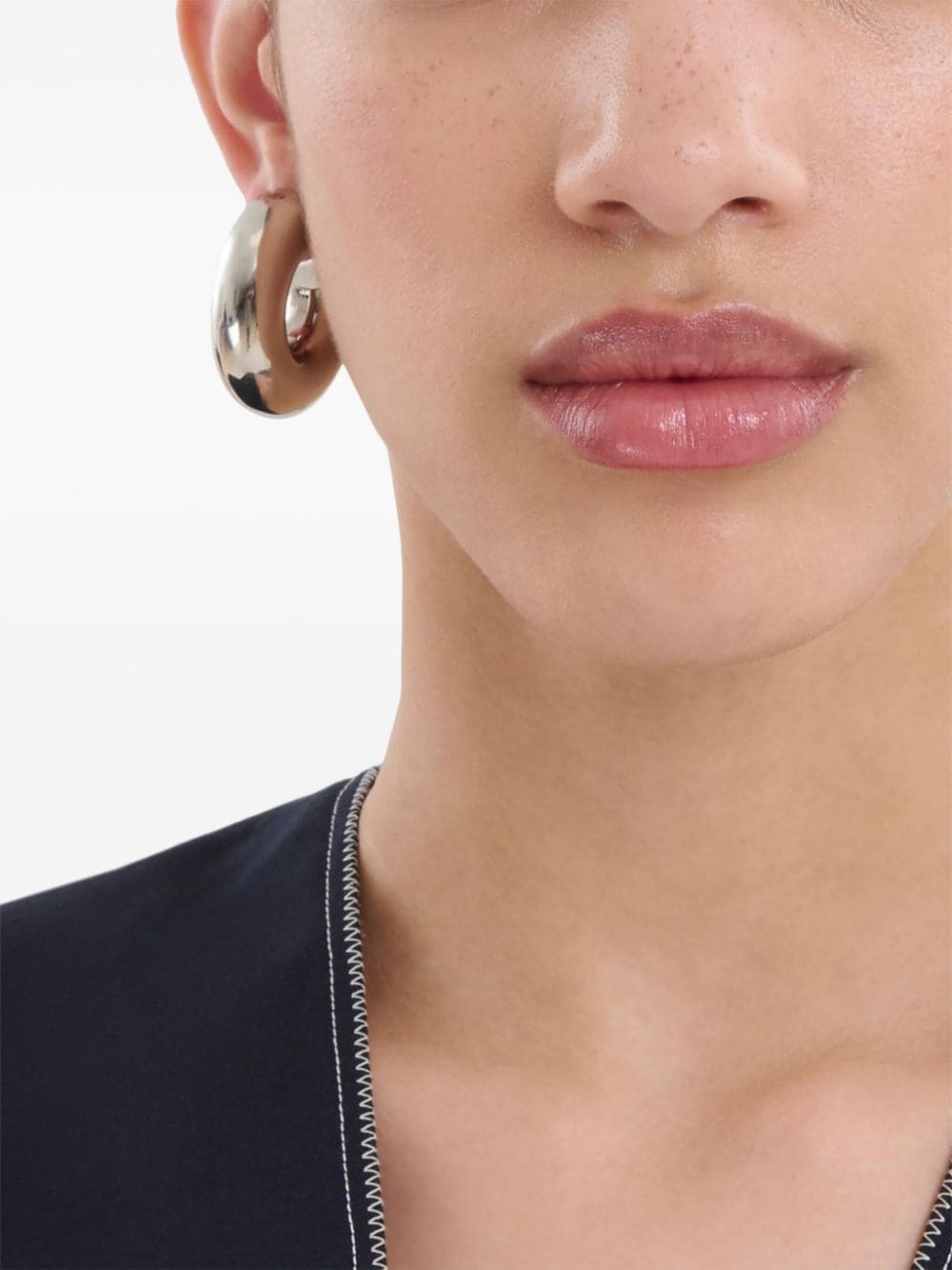 logo-embellished hoop earrings - 4