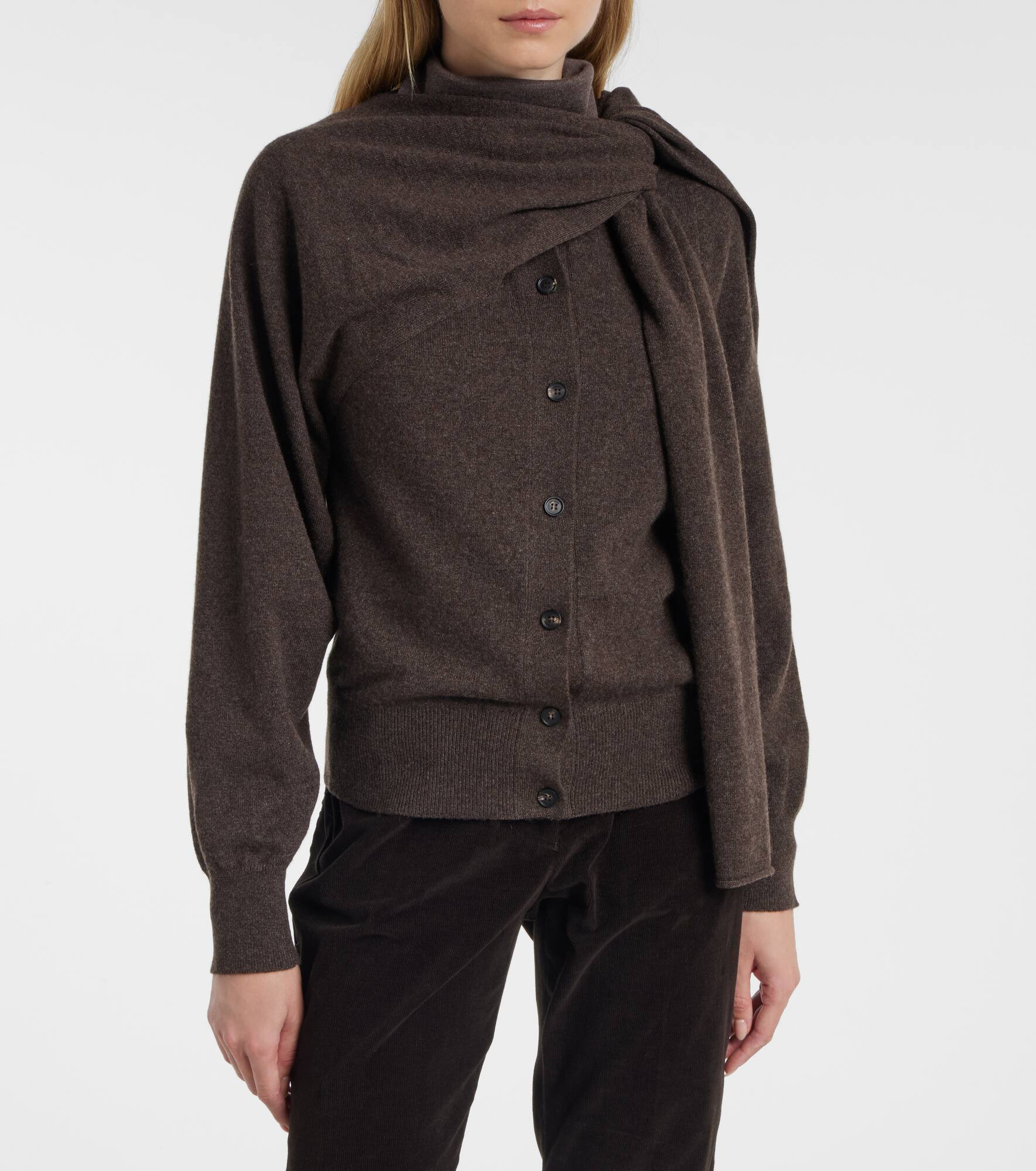 Draped cashmere cardigan - 6