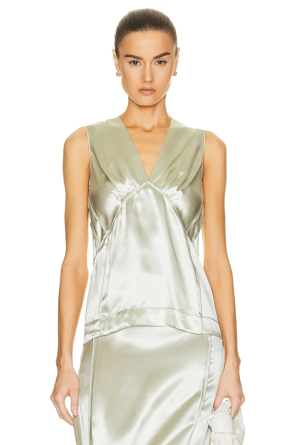 Ruffle Satin Blouse - 1