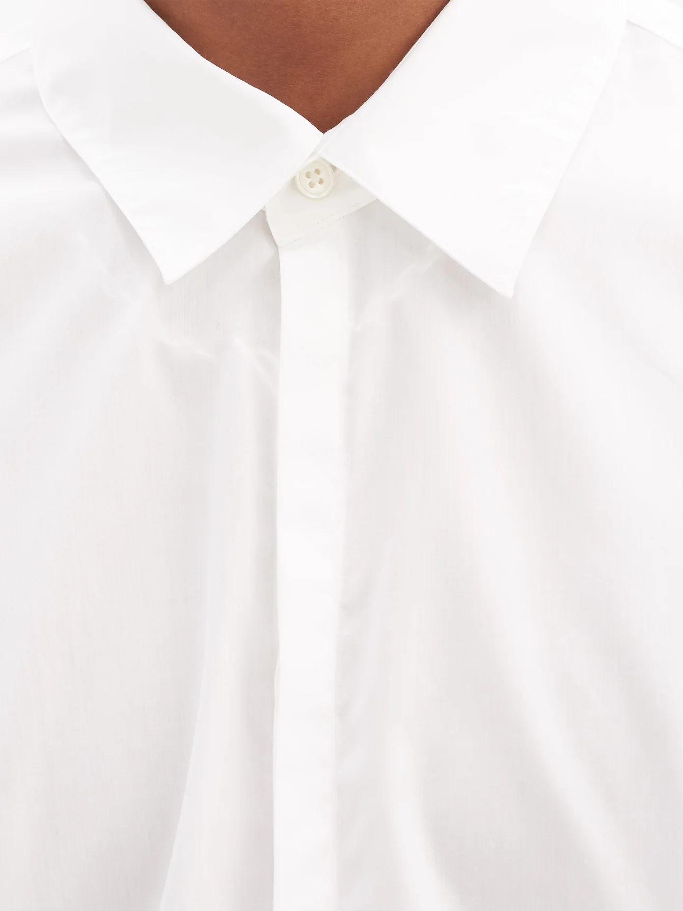 Panelled cotton-poplin shirt - 3