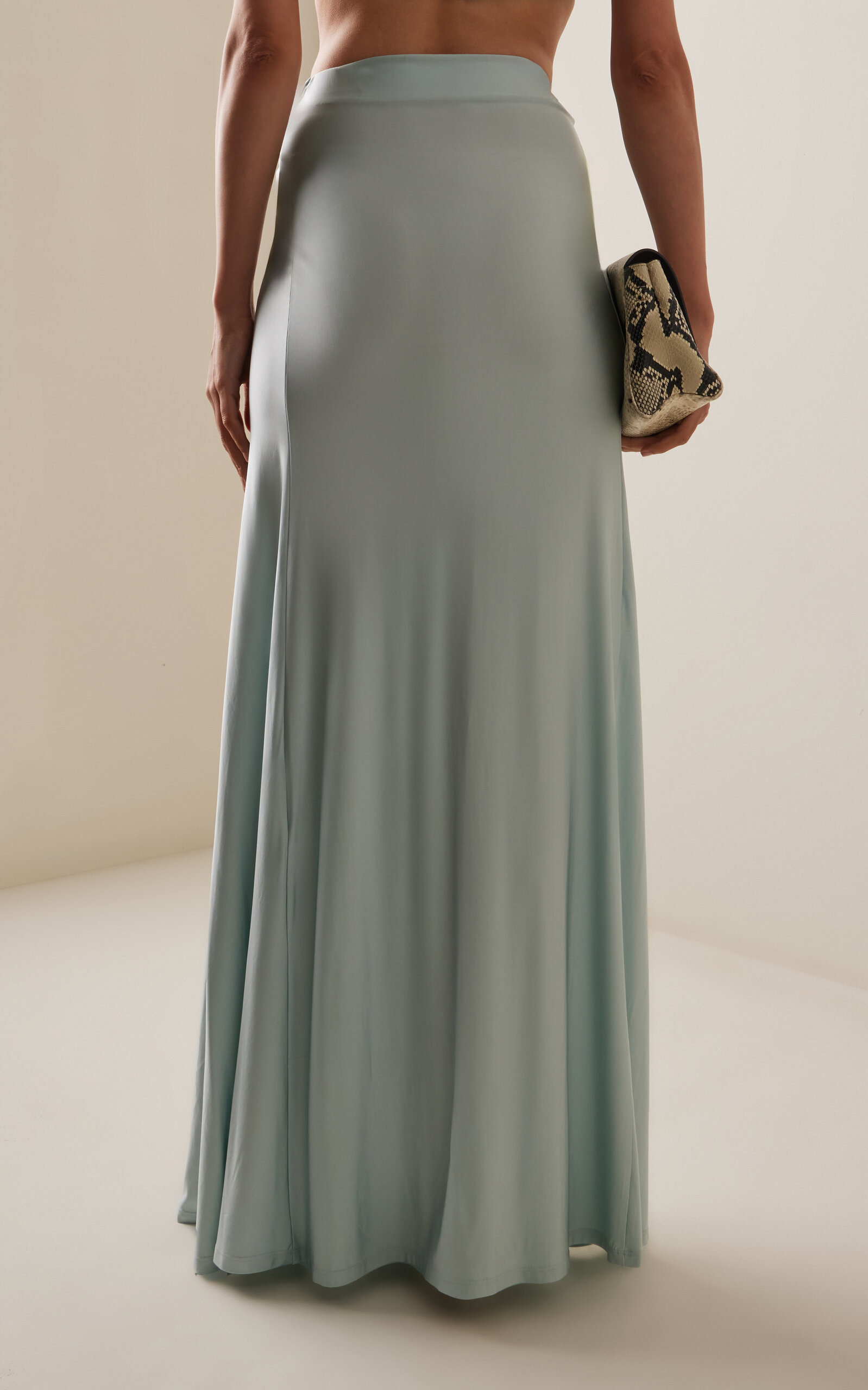 Sonia Draped Jersey Maxi Skirt blue - 4