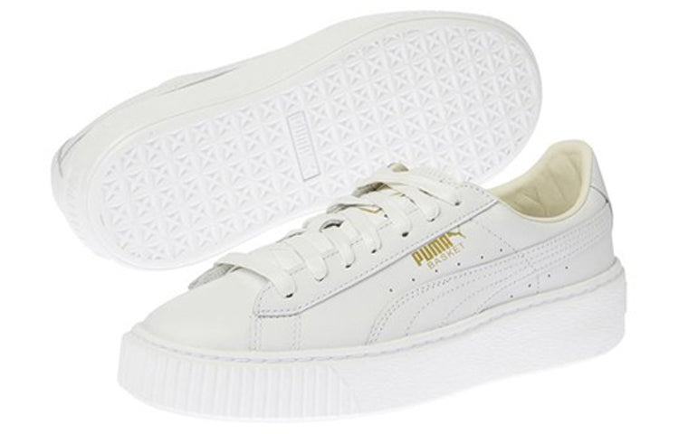 (WMNS) PUMA Basket Platform Core 'White Gold' 364040-04 - 3