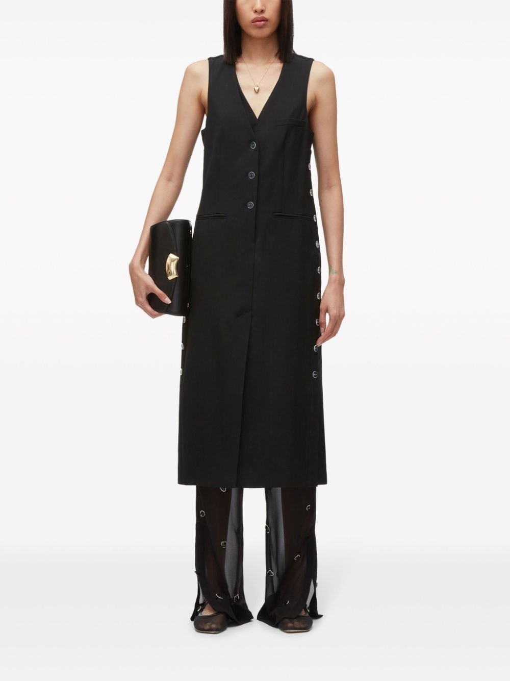 tailored vest midi dress - 2