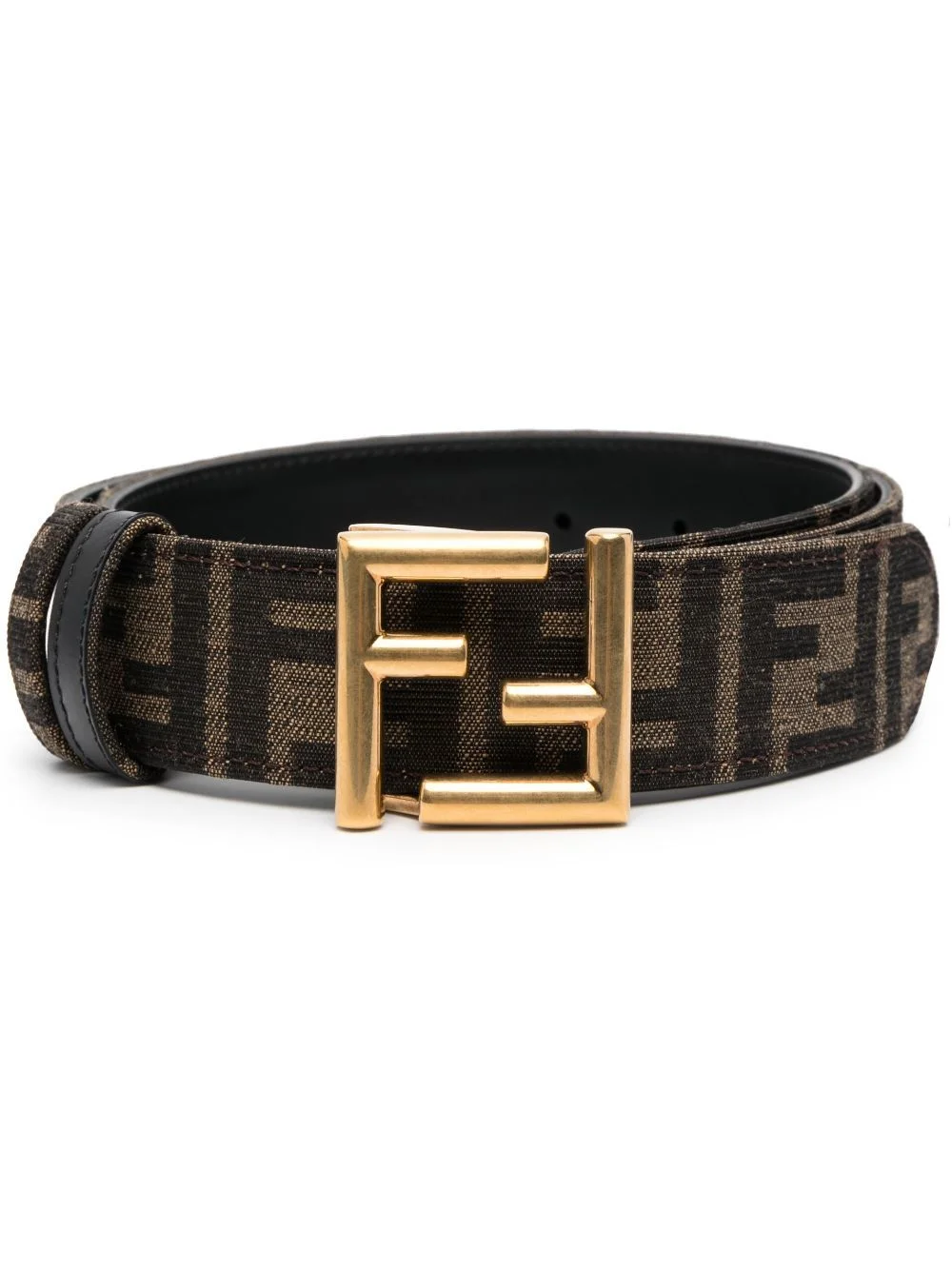 monogram-print logo-buckle belt - 1