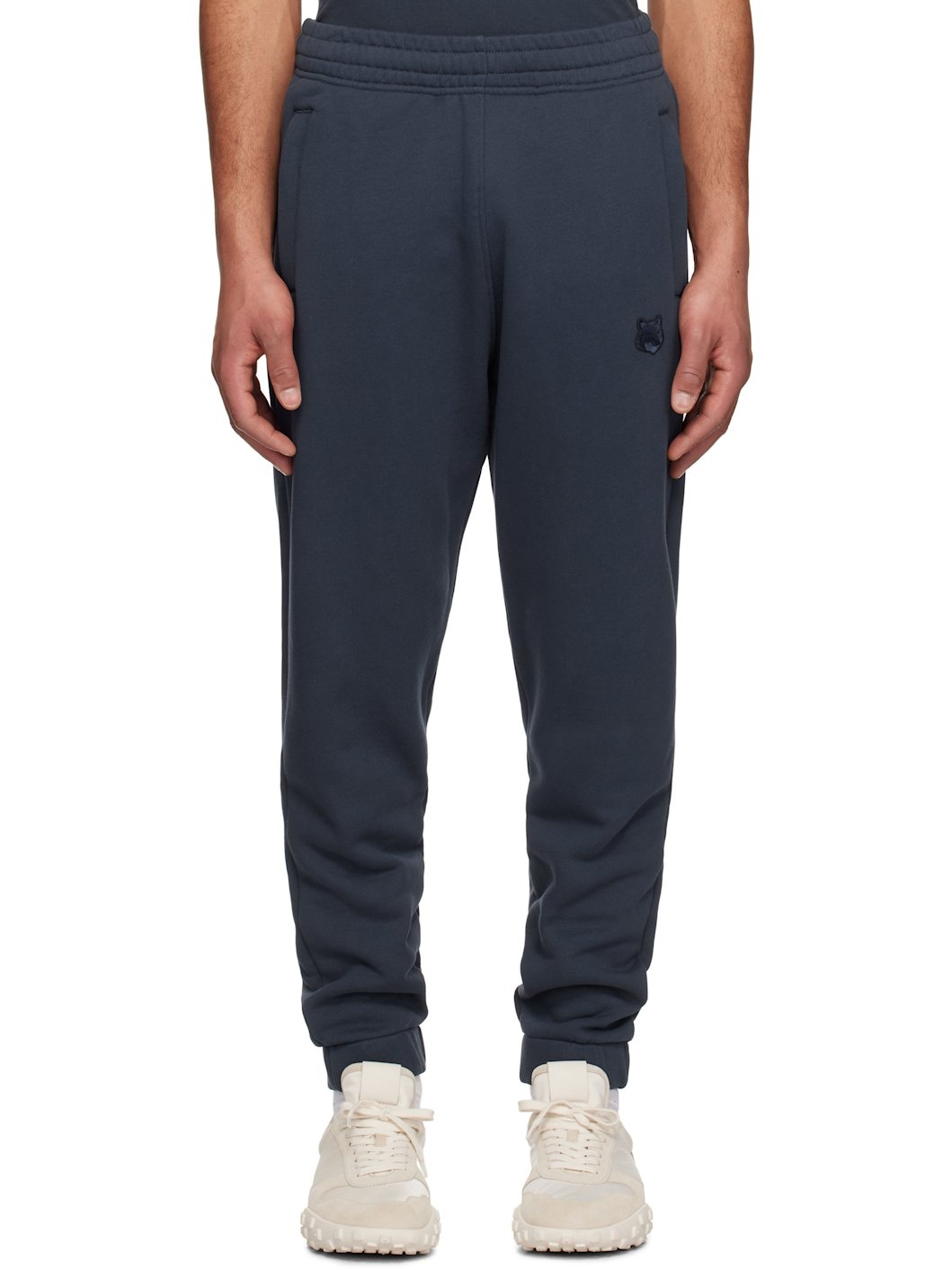 Navy Bold Fox Head Patch Comfort Jog Sweatpants - 1