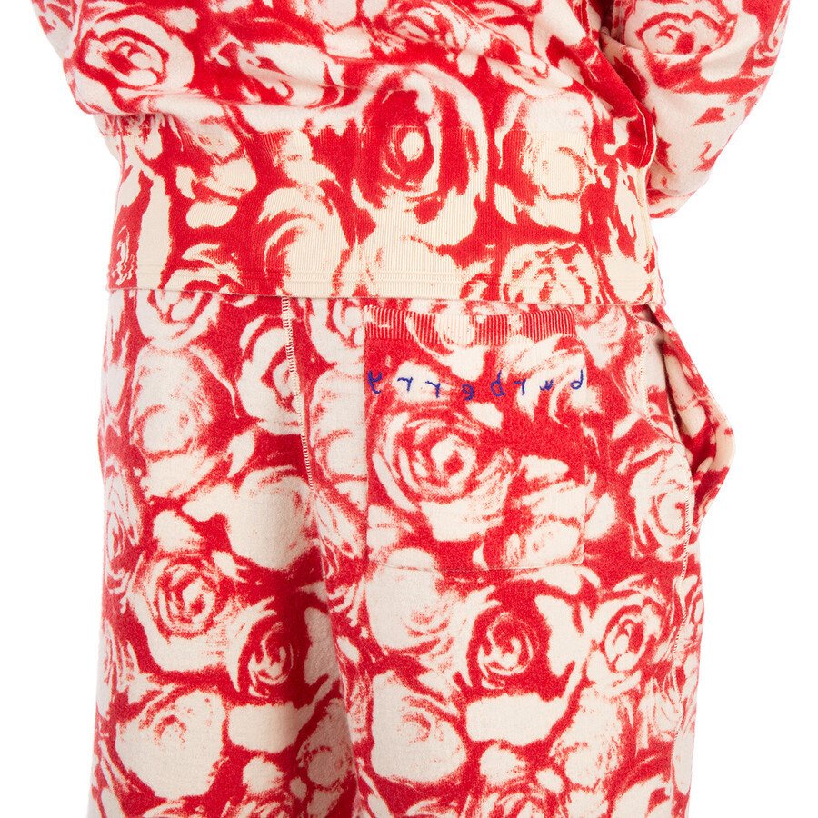 Burberry All Over Rose Print Wool Jogging Pants - 2