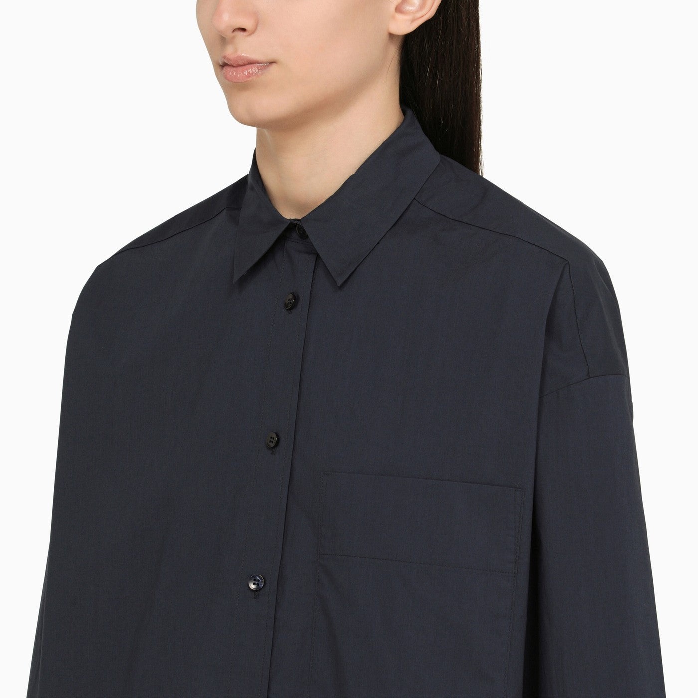 By Malene Birger Derris Navy Coloured Oversize Shirt In Organic Cotton - 4