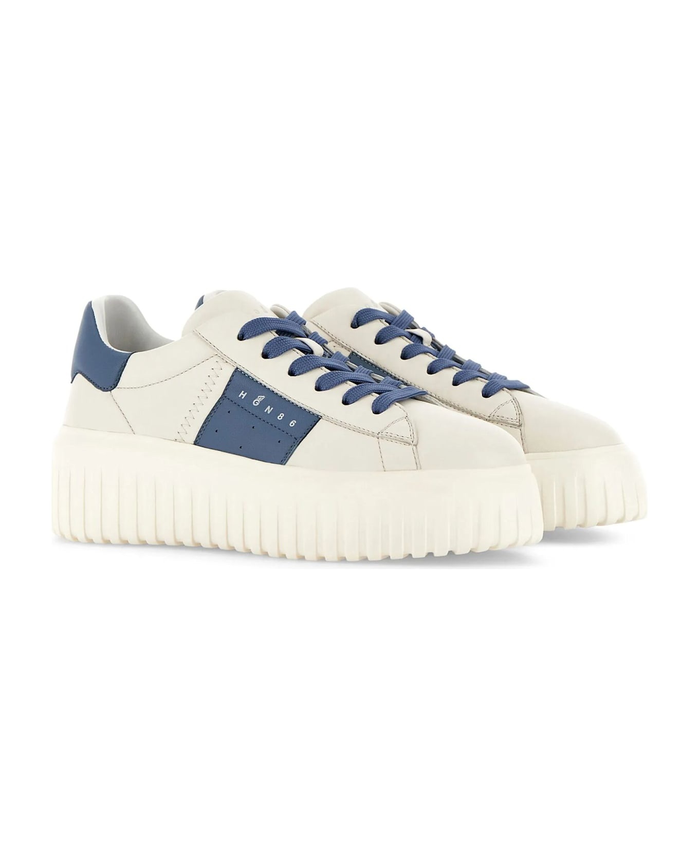 'h Stripes' Ivory Leather Sneakers - 2