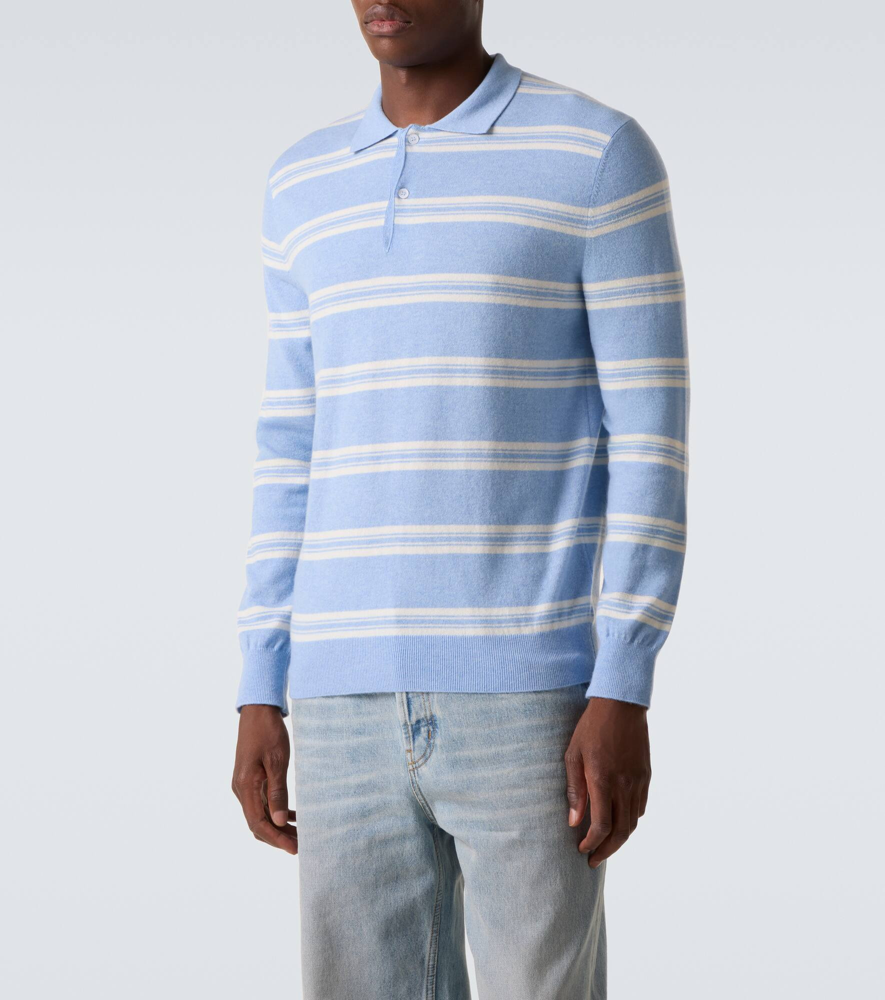 Mr Swansea striped cashmere polo sweater - 3