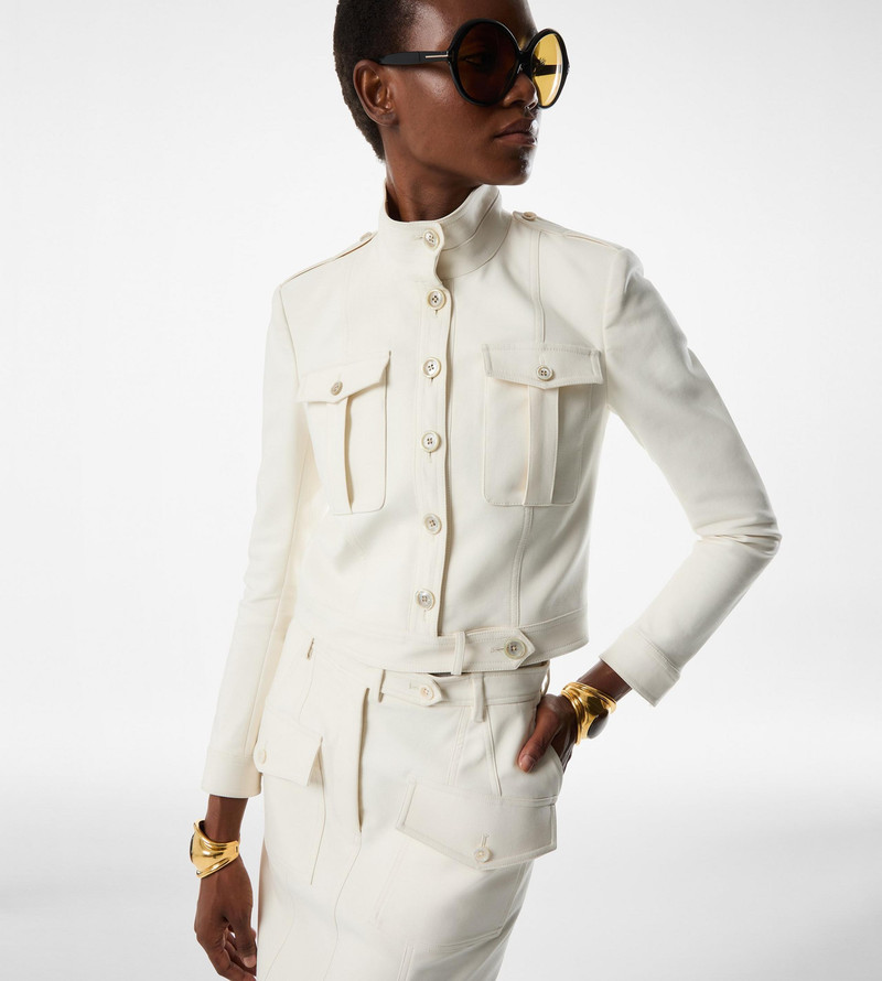 TOM FORD STAND COLLAR CROPPED SAFARI JACKET outlook