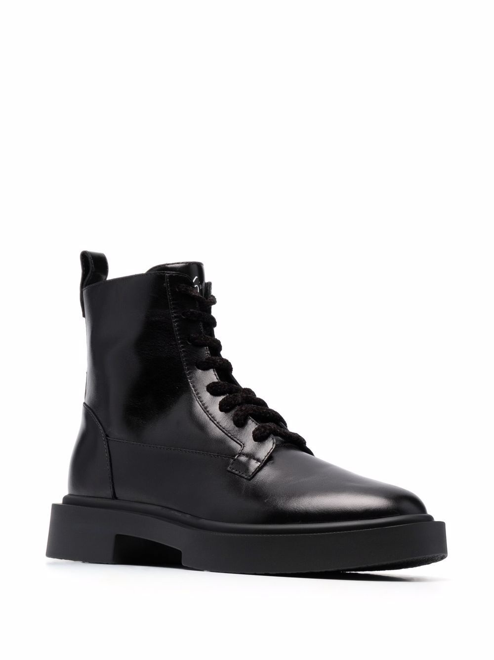 polished-finish lace-up boots - 2