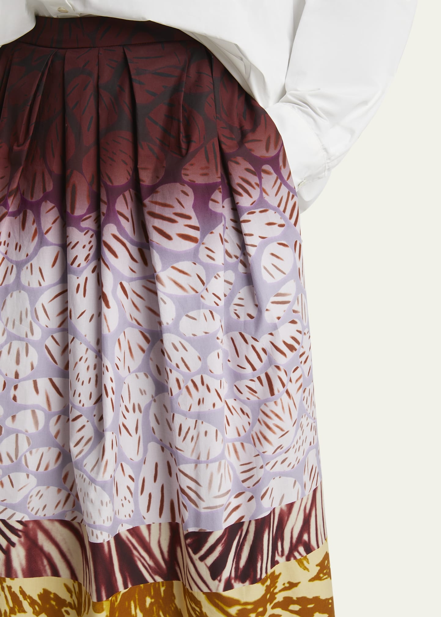Soni Mixed-Print Pleated Skirt - 5