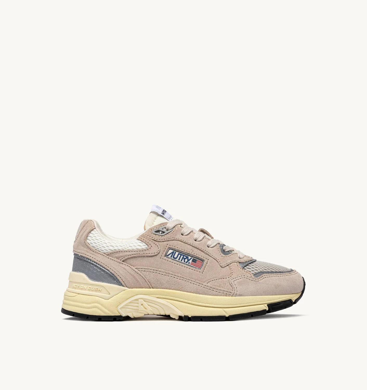 HYPERWAY SNEAKERS IN SAND BROWN AND SILVER-TONE SUEDE AND MESH - 1