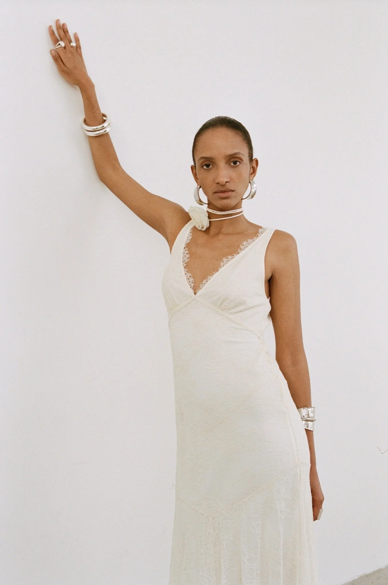 ADOLPHUS MAXI DRESS IN IVORY LACE - 1