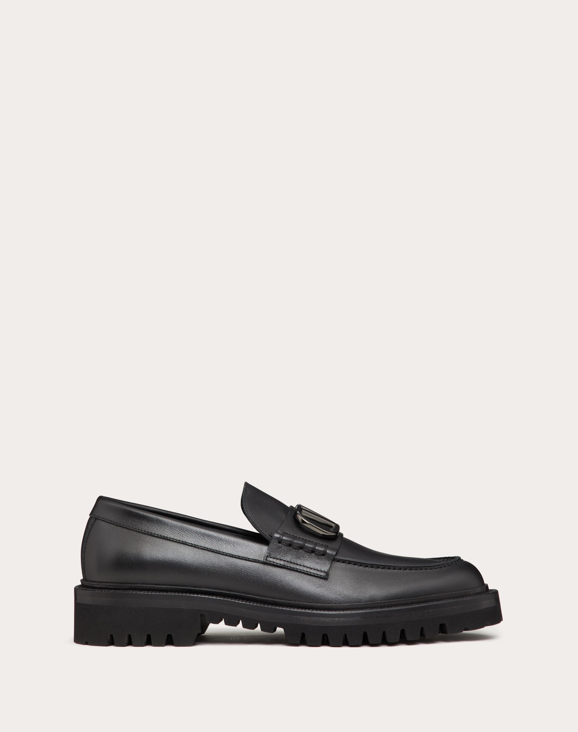 VLOGO SIGNATURE HIGH SHINE OPEN TOE SANDALS 60 MM IN BLACK CALFSKIN