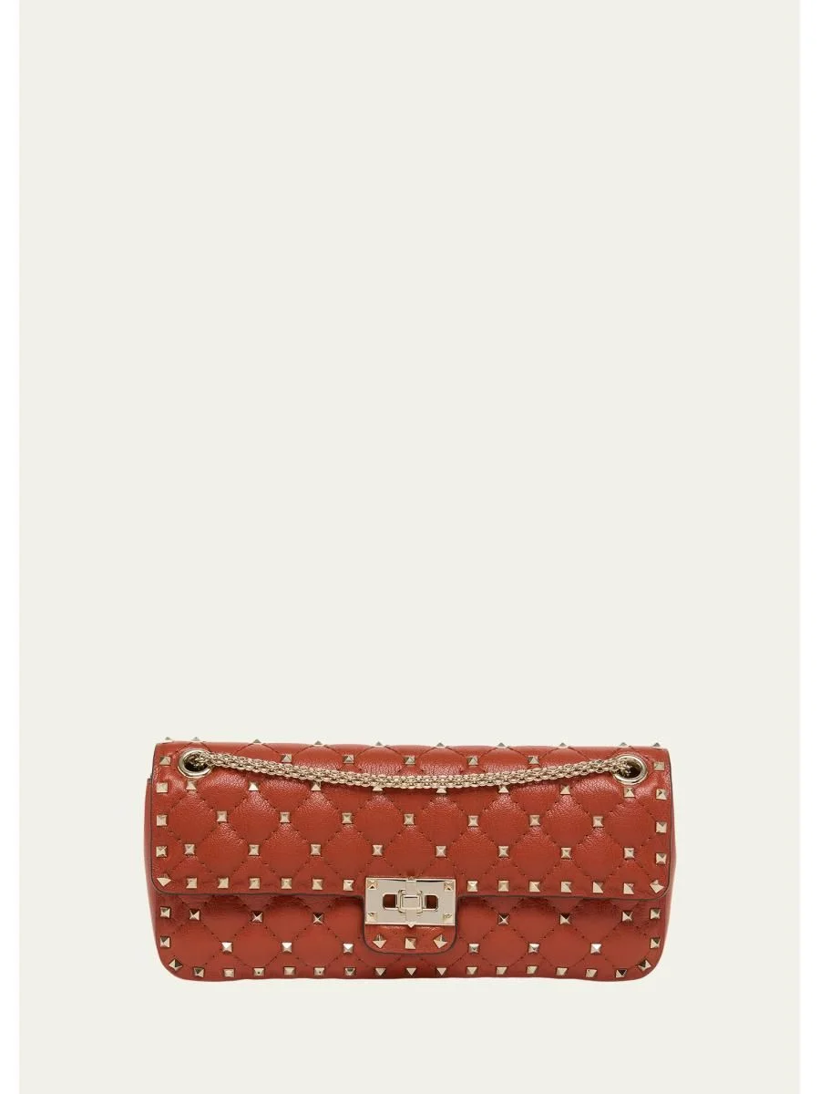 Quilted Rockstud Leather Shoulder Bag - 1