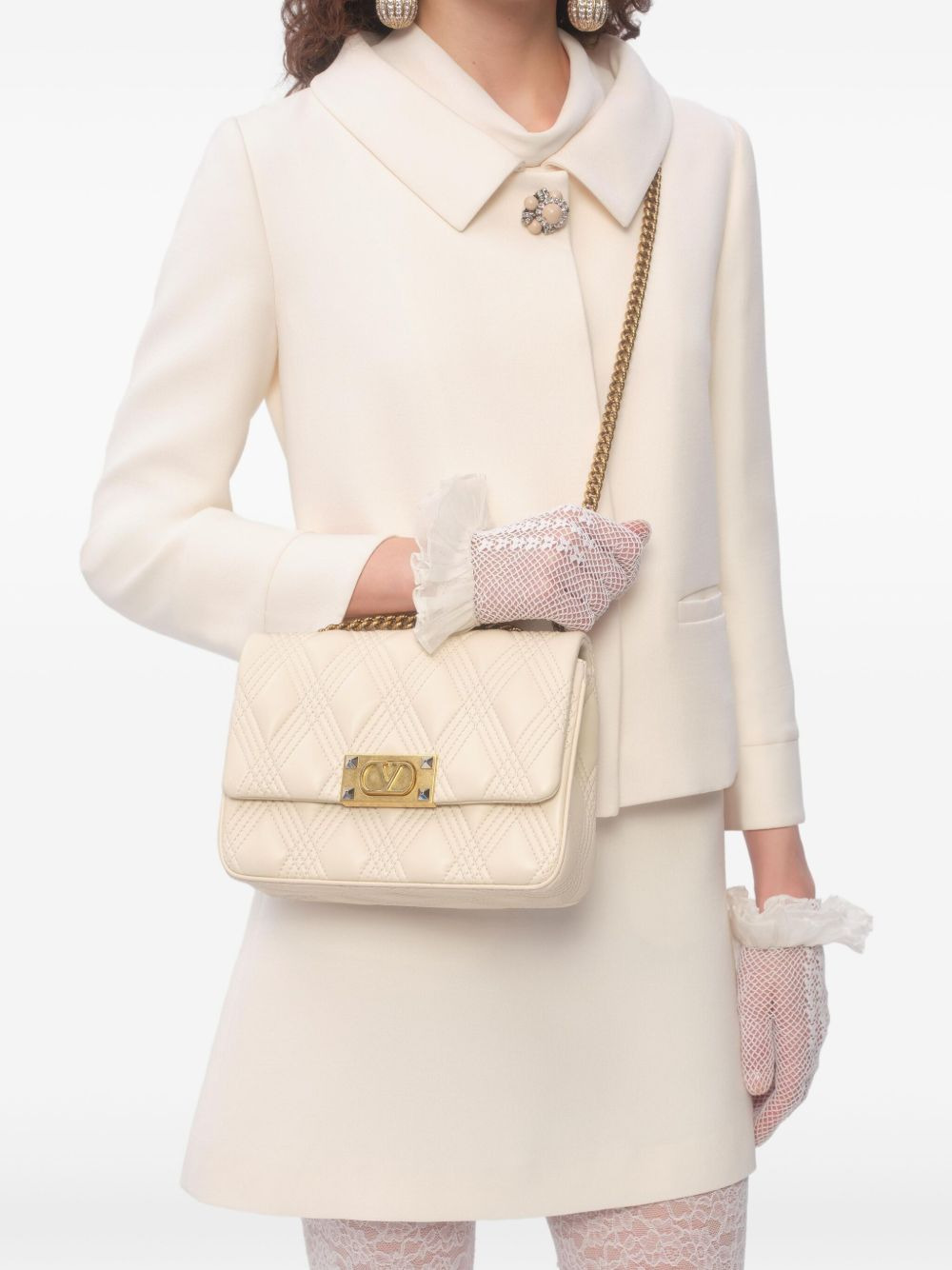 quilted leather shoulder bag - 3