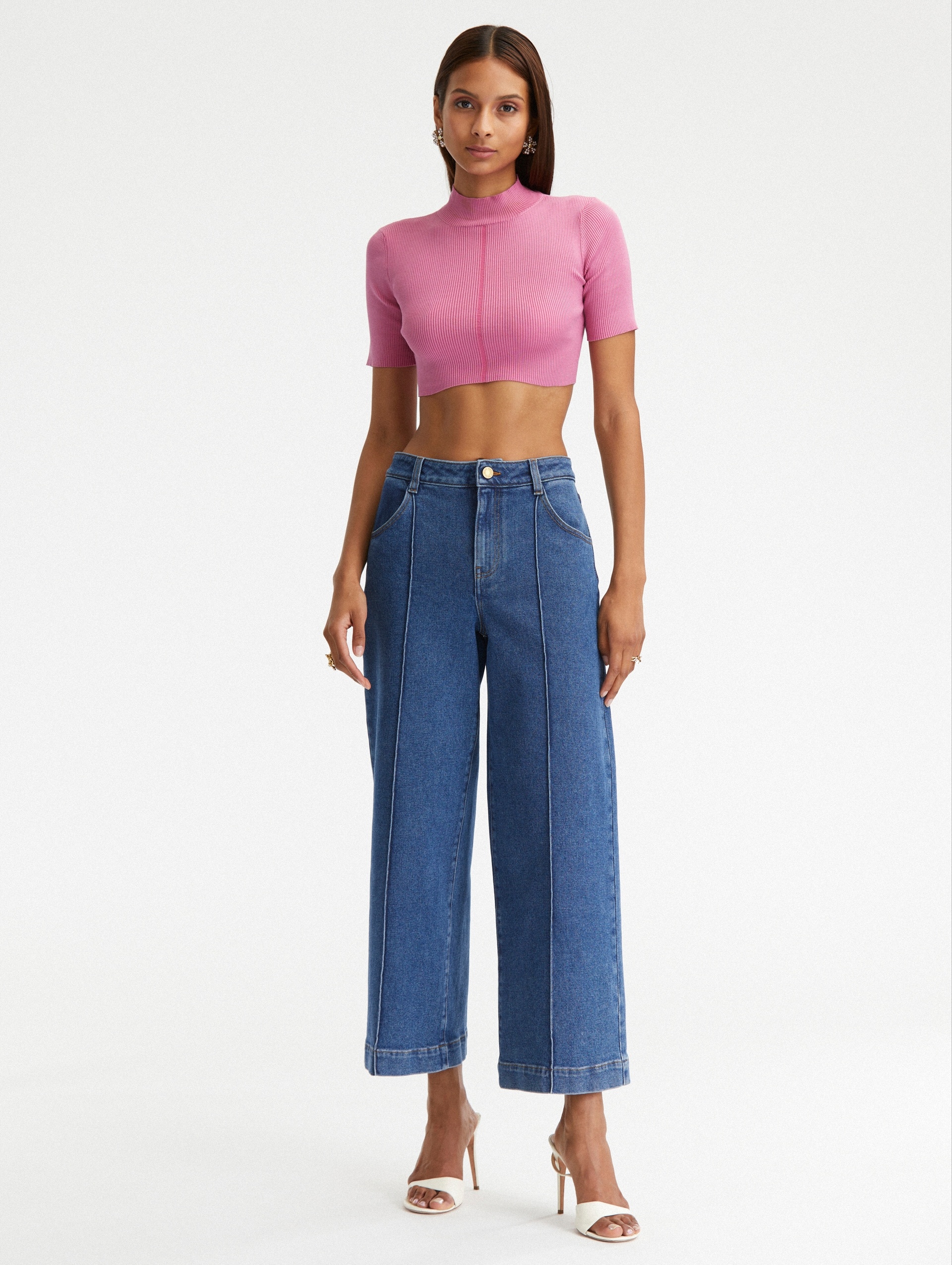 2 POCKET DENIM CULOTTE JEANS - 2