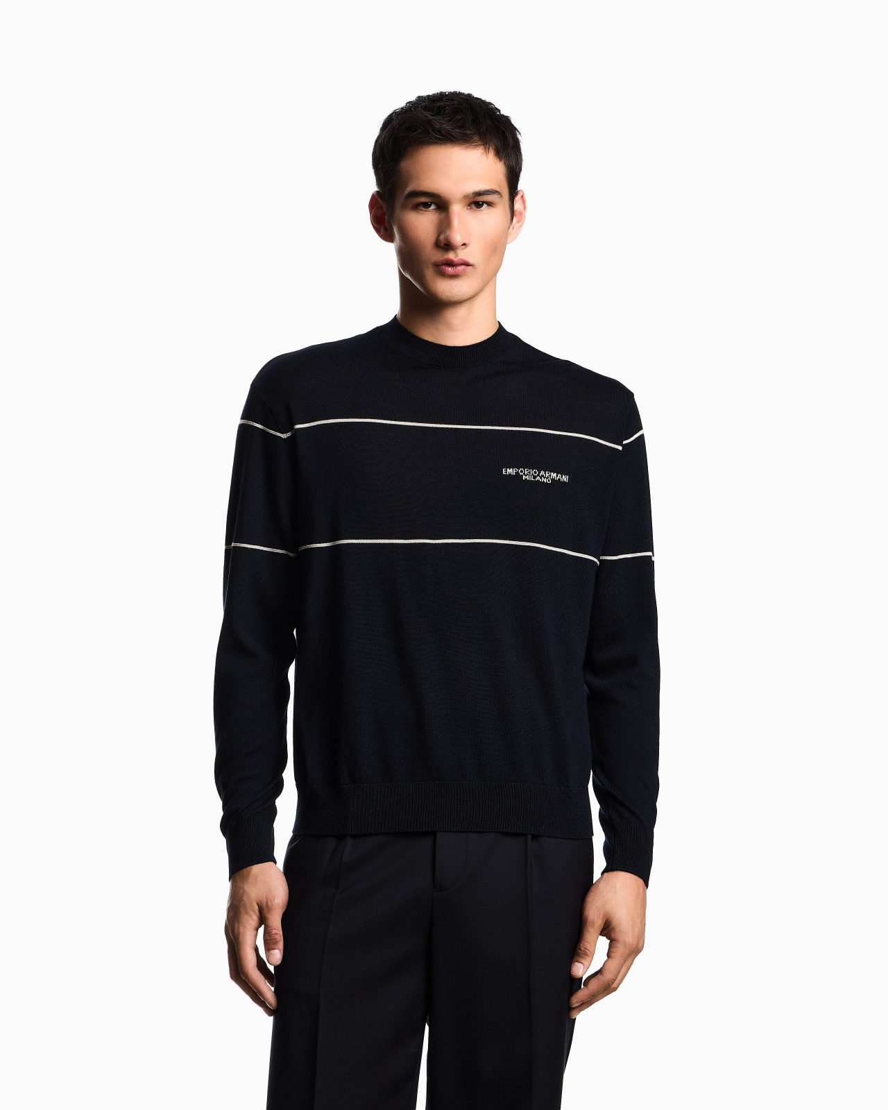 VIRGIN-WOOL JUMPER WITH JACQUARD LOGO - 4