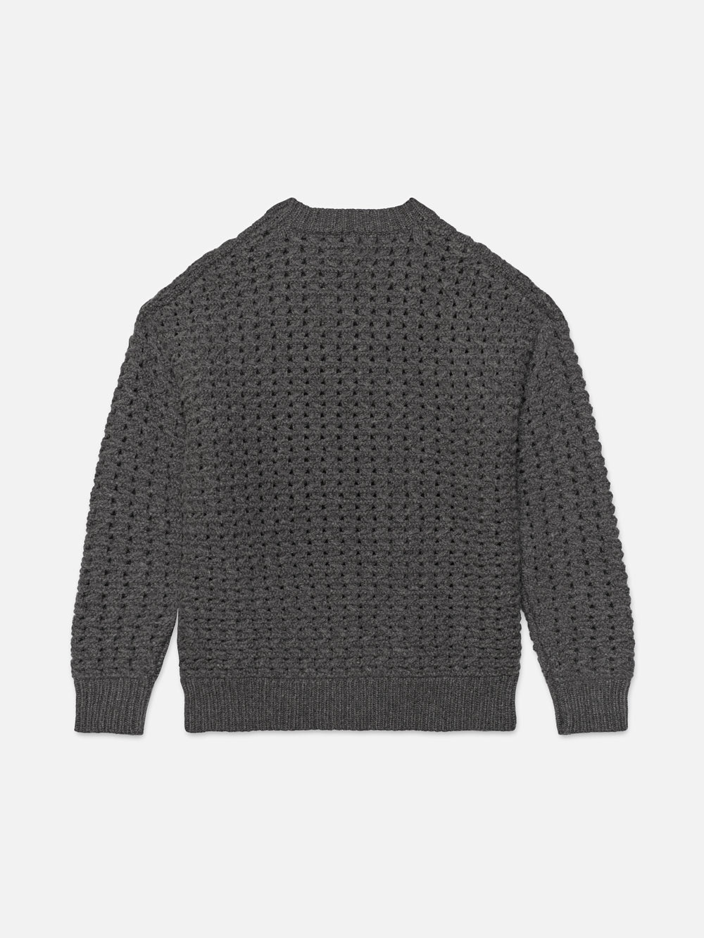 Open Stitch Crew in Dark Heather Grey - 5